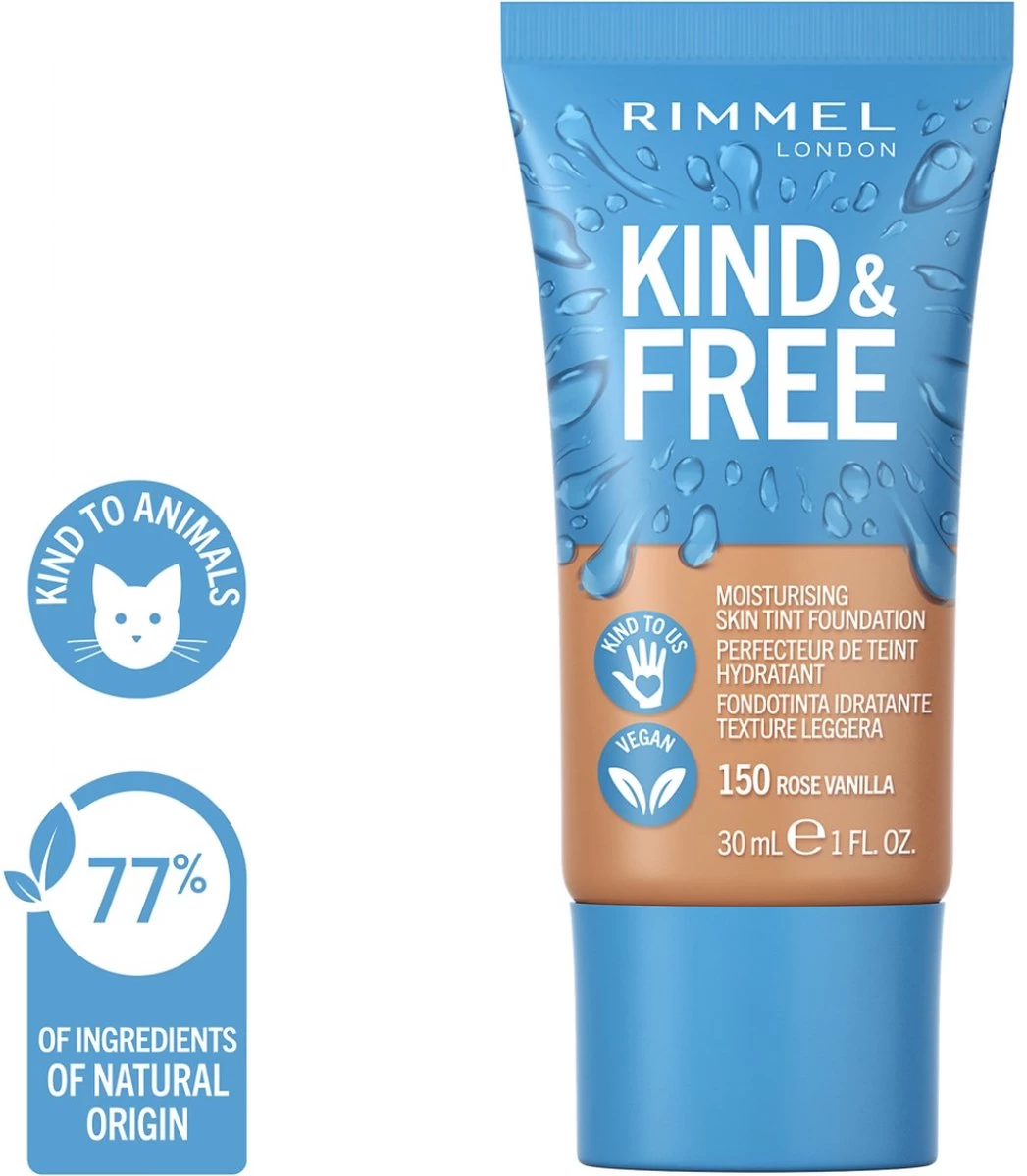 Rimmel London KIND & FREE Vegan Foundation 150 Rose Vanilla - Afbeelding 2