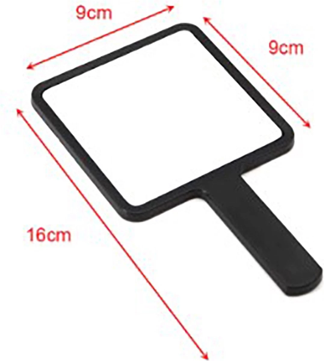 Merkloos Make-Up Spiegel / Handspiegel Met Handvat - Klein - Compact - Handzaam - 8,0 X 8,0 Cm Spiegeloppervlak - Oranje - Afbeelding 3