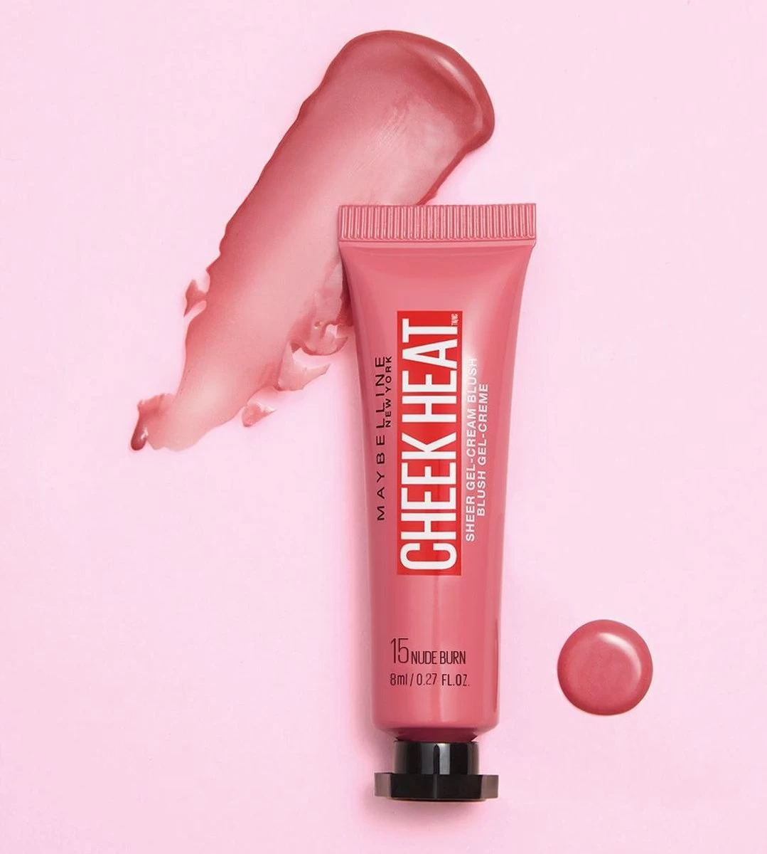 Maybelline Cheek Heat Blush 15 Nude Burn 15 G Crème - Afbeelding 2
