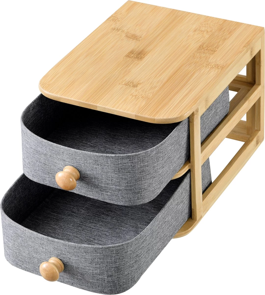 Bureau Organizer Arsivik Met 2 Lades Bamboe 15,5x18x23 Cm - Afbeelding 4