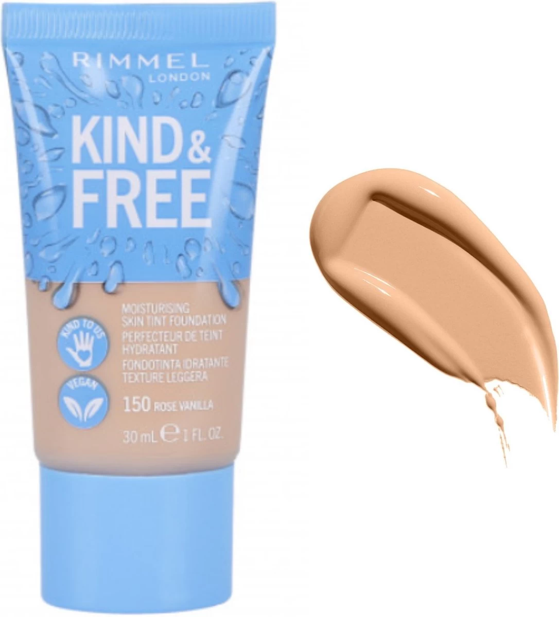 Rimmel London KIND & FREE Vegan Foundation 150 Rose Vanilla - Afbeelding 7