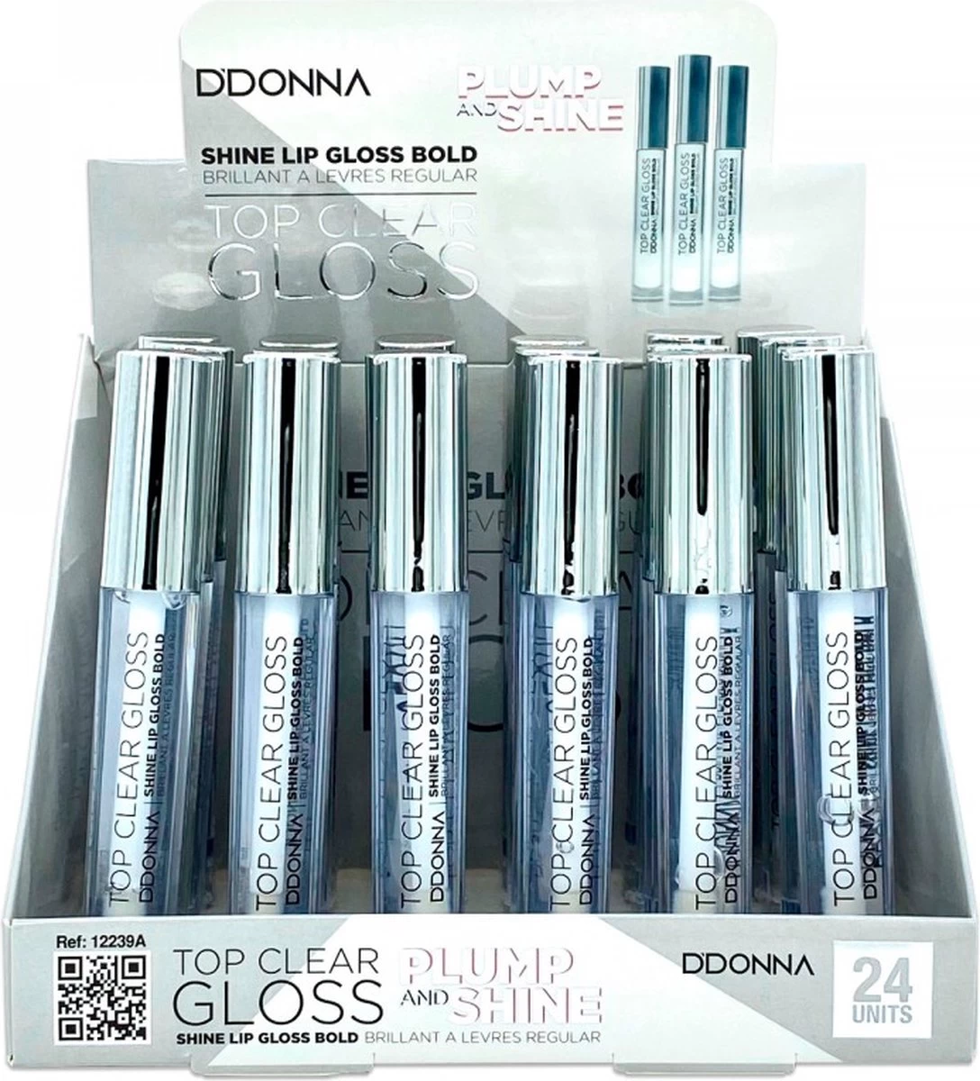D'Donna - Top Clear Lip Gloss Plump And ShineTransparant - 1 Flesje Met 6 Gram Inhoud - Afbeelding 4