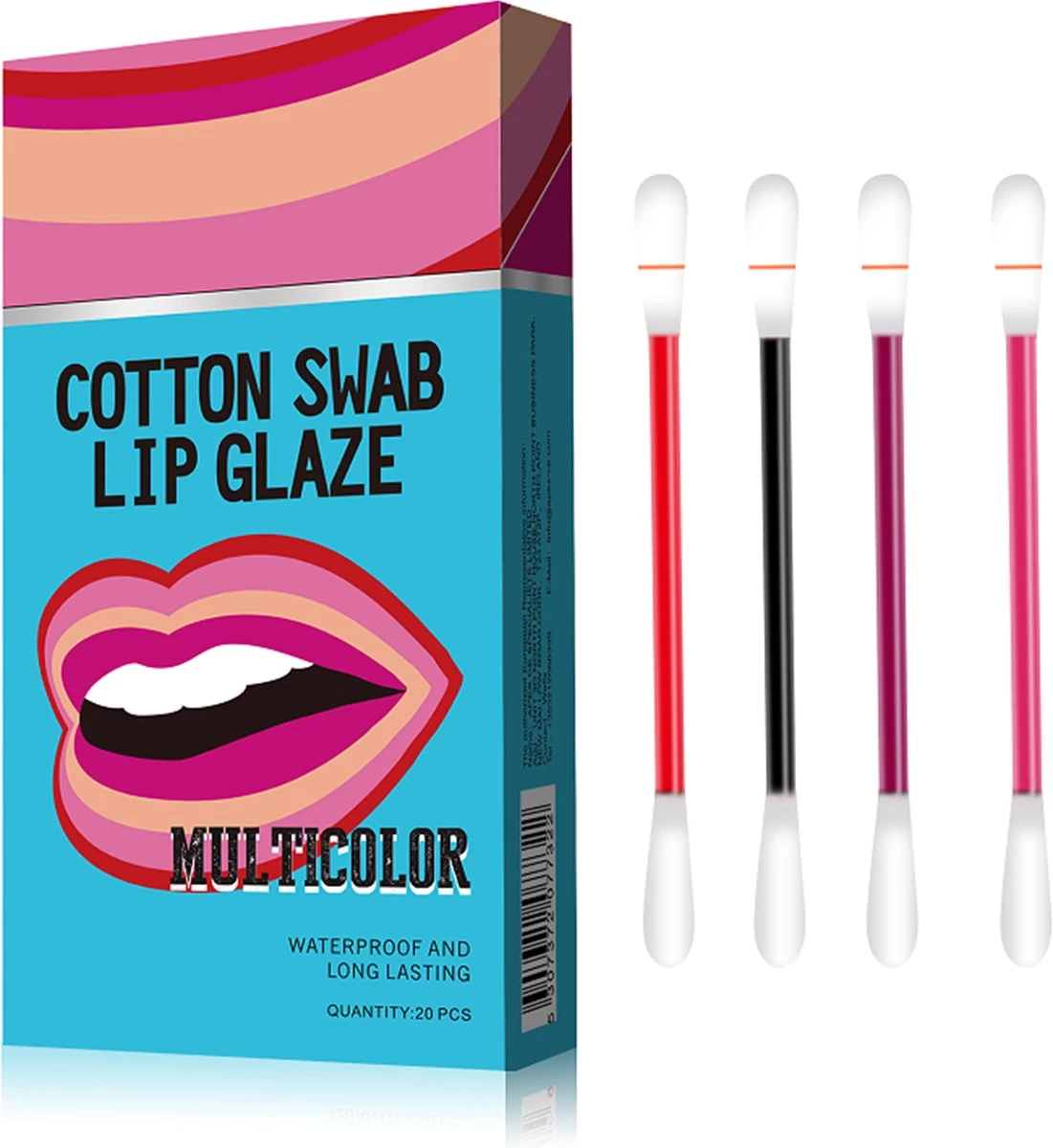 Tattoo Lippenstift Multi-color | Lippenstift Wattenstaafje 20 Stuks | Duurzame Long Lasting Waterdichte Vloeibare Non-stick Tattoo Lipstick | Lip Stain - Afbeelding 2