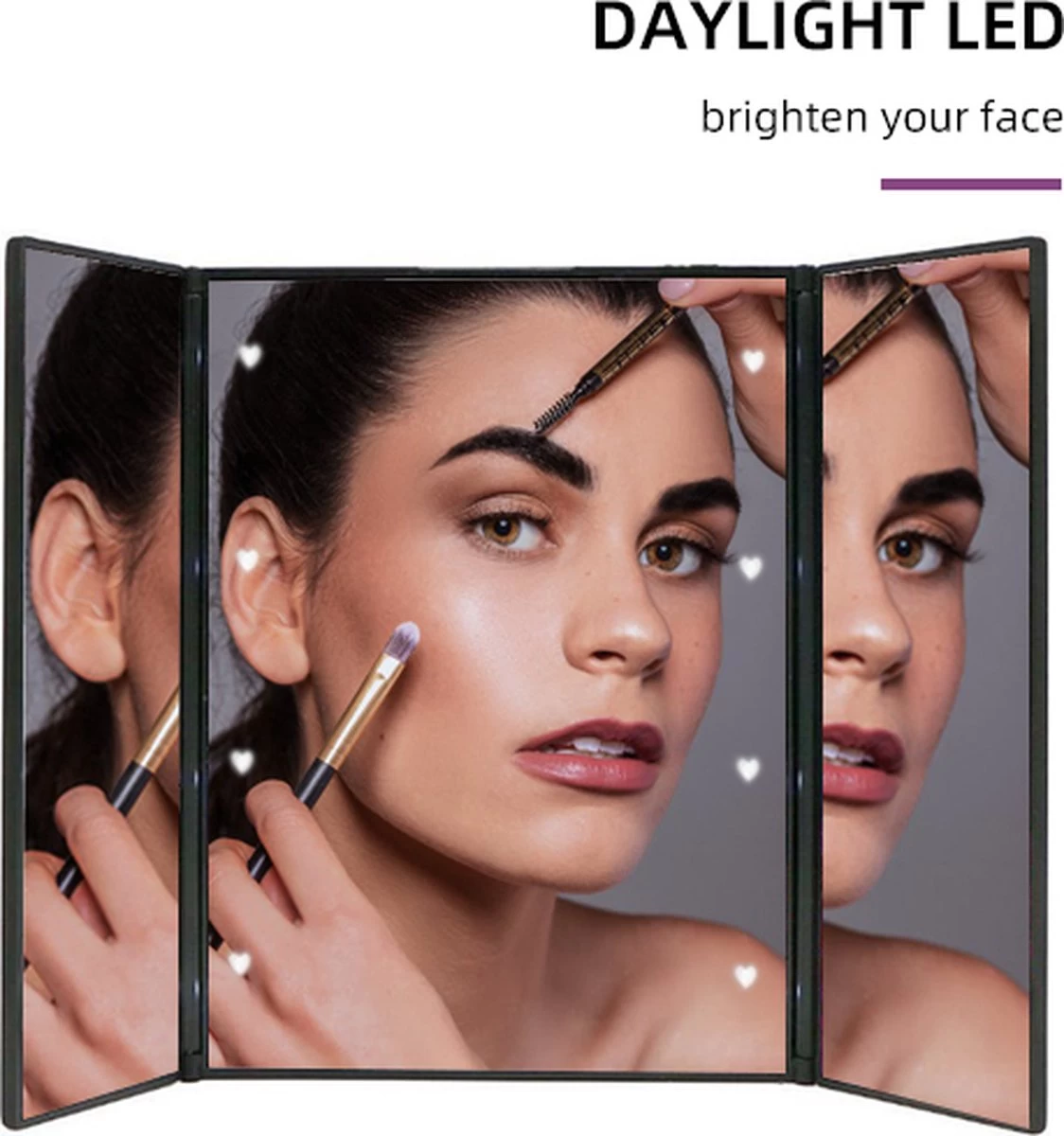 Spiegel Met LED Verlichting - Make-upspiegel - Zwart - Afbeelding 6