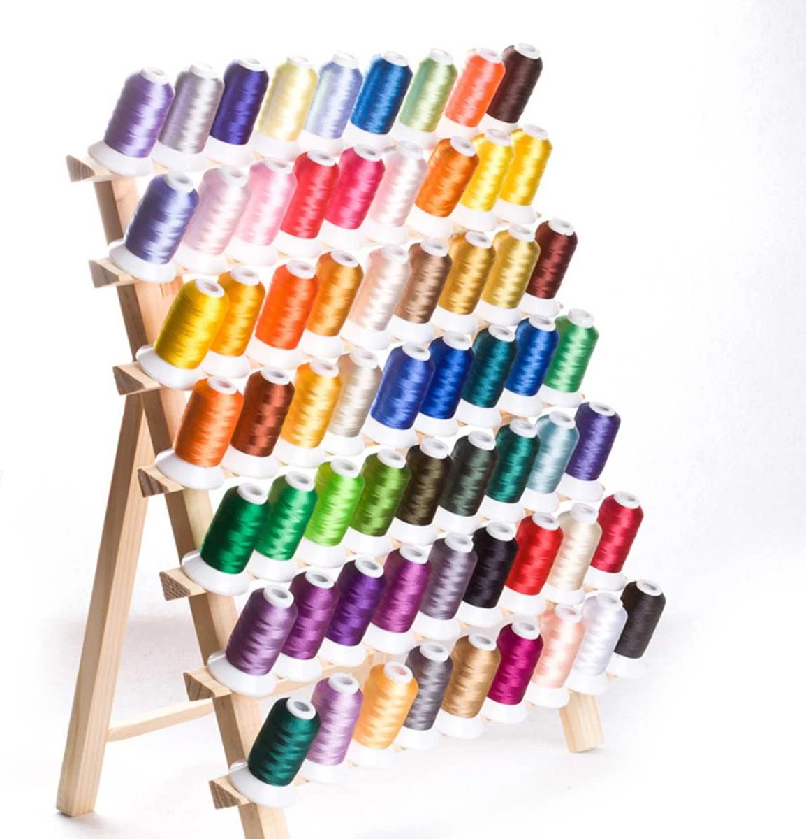 Merkloos Houten Naaigaren Rek - 60 Houders Voor Garen - Voor Naaien & Borduren - Opbergrek Staand - 60 Pinnen - Houder - Organizer - Hout - Afbeelding 6