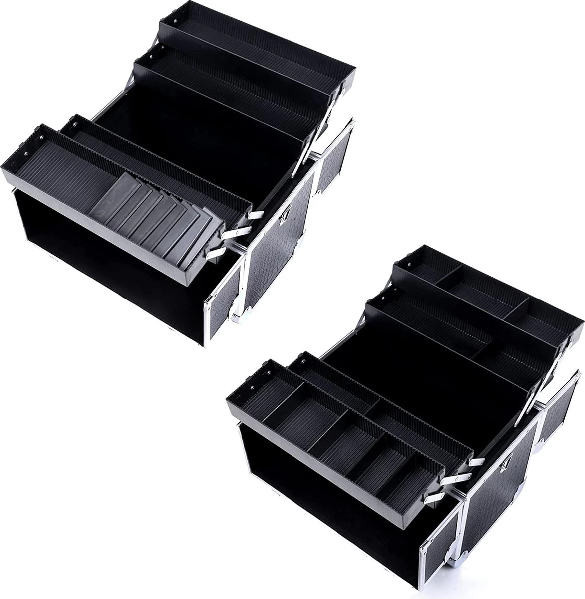 A.T. Shop Cosmeticakoffer, Make-up Koffer, Beauty Case, Bewaren Van Make-up, Nagellak. Zwart - Afbeelding 6