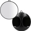 Femas Handspiegel - Hand Mirror - Kappersspiegel - 29 Cm Rond - Zwart
