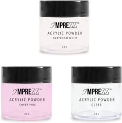 Acryl Poeder Color Set Van 3 Kleuren - Voor Het Maken Van Nagelverlenging En Acryl Nagels