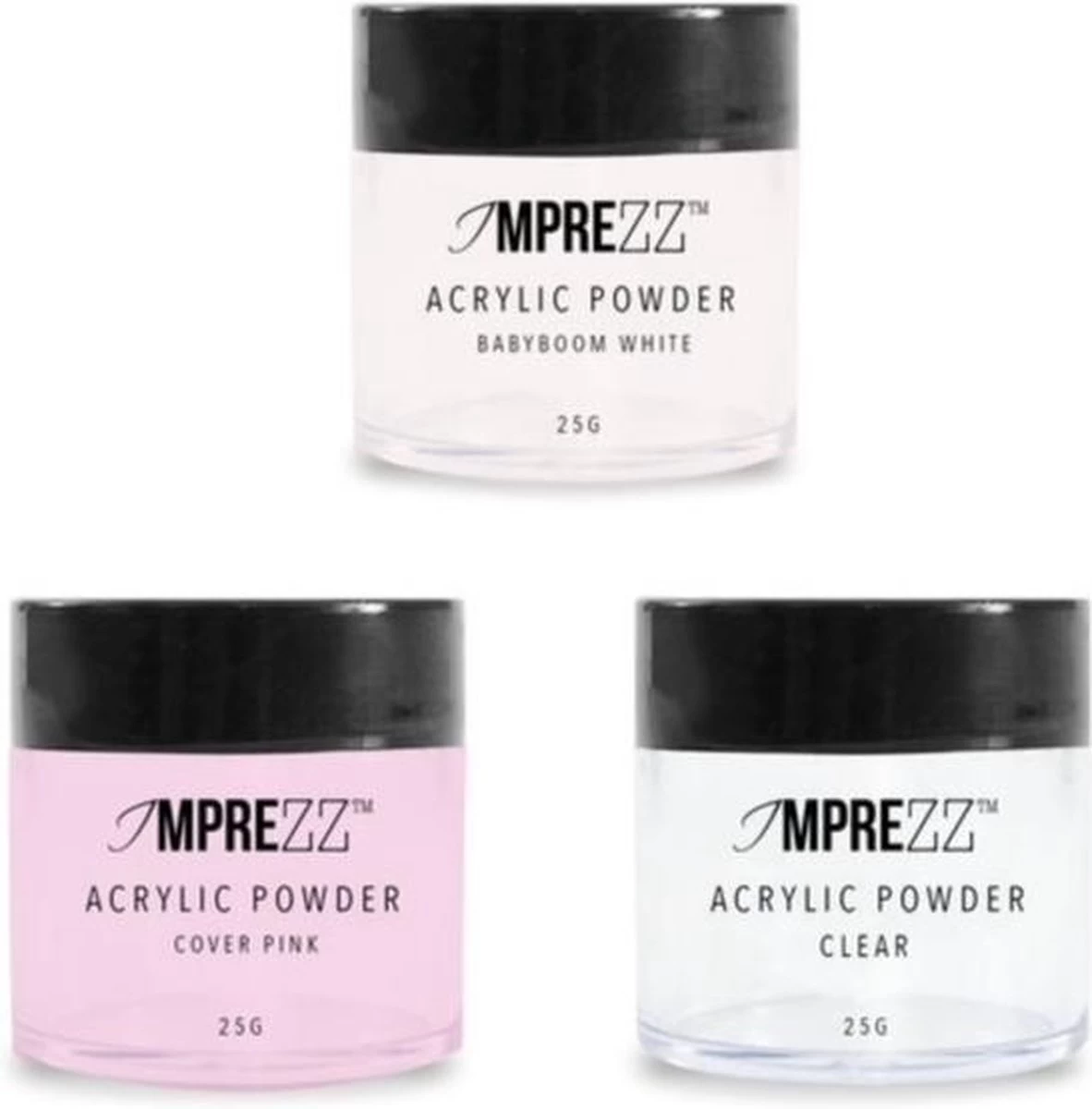 Acryl Poeder Color Set Van 3 Kleuren - Voor Het Maken Van Nagelverlenging En Acryl Nagels