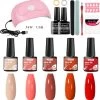 Mtssii - Gelnagel Kit - 5 Kleuren Gellak - Nude En Rood Tinten - Starterkit - Manicure Set - 54 Watt UV Lamp - Gel Nagels Starterspakket - Nepnagels -