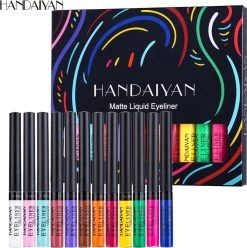 HANDAIYAN® | Liquid Eyeliner | Set Van 12 Kleuren | Gekleurde Eyeliner Set | Make Up | Waterproof | Langhoudend