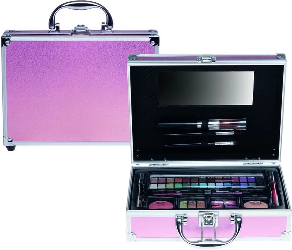 Make Up Koffer Glanzend Roze - Afbeelding 3