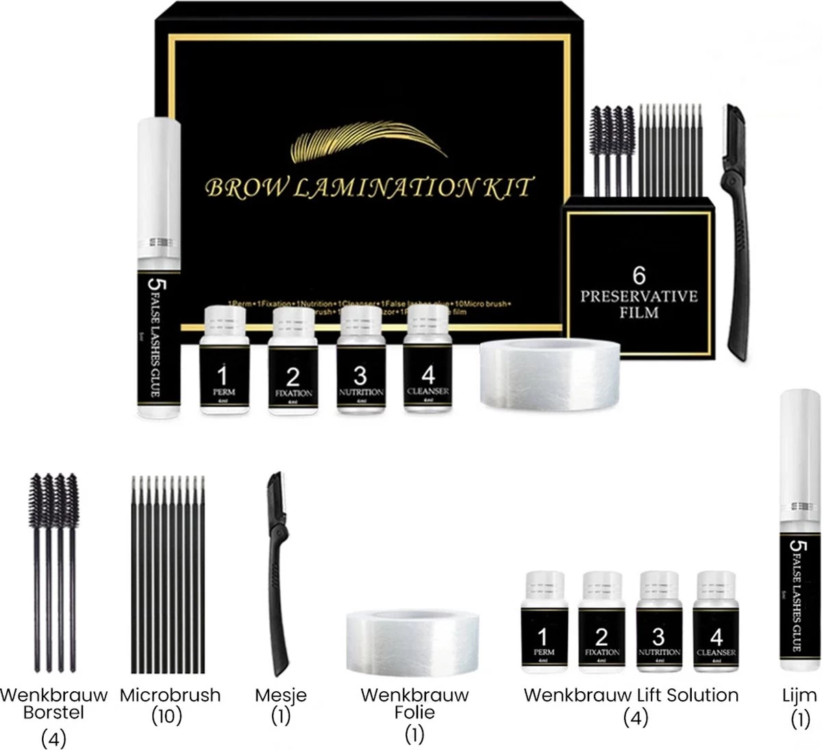 BluGo Brow Lamination Kit - Lash Lift - Wenkbrauwgel - Wimperlifting Set - Brow Soap - Eyelash Lift - Wimperverf - Brow Gel - Starterkit - Afbeelding 7