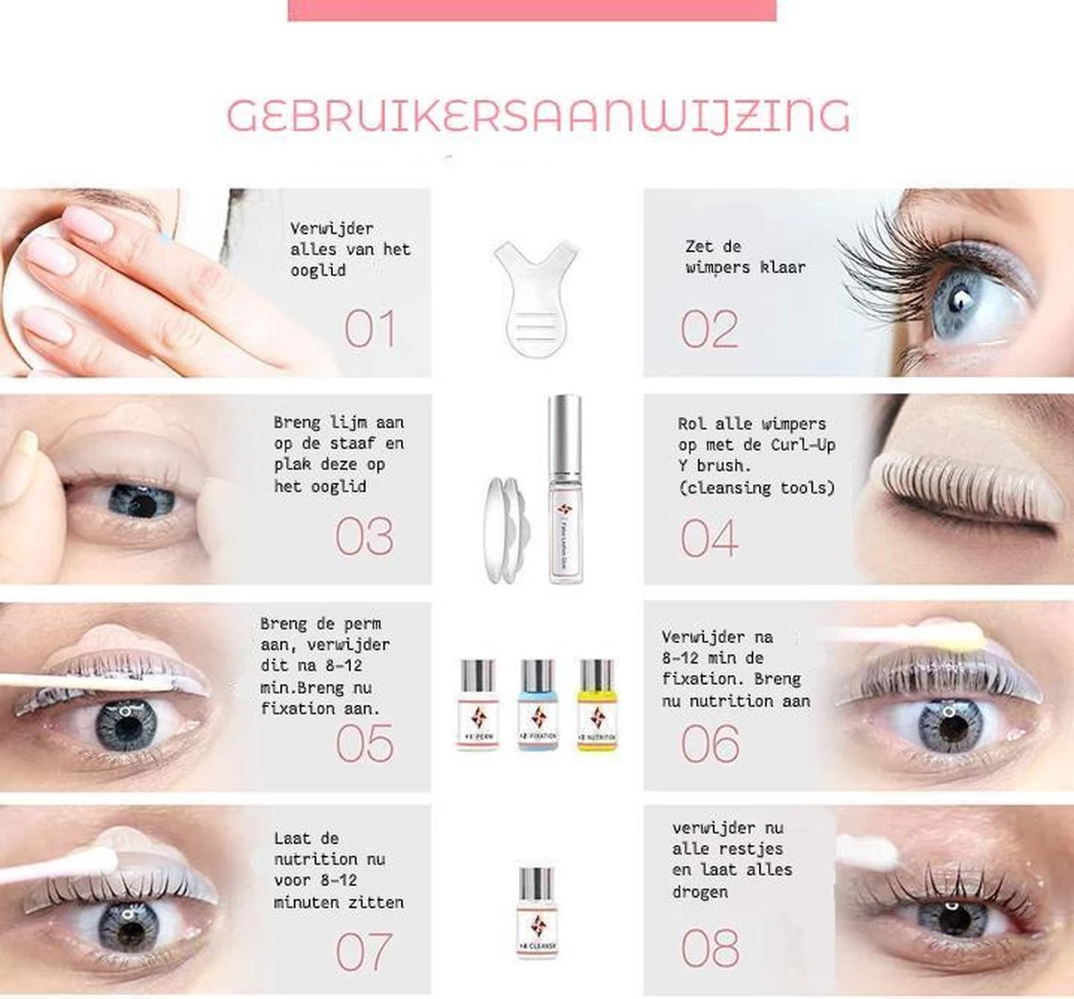 Merkloos Upgraded Wimper Lifting Set - Lash Lift Kit- Lashlift - Extra Uitgebreide Editie - 45 Delig - Afbeelding 5