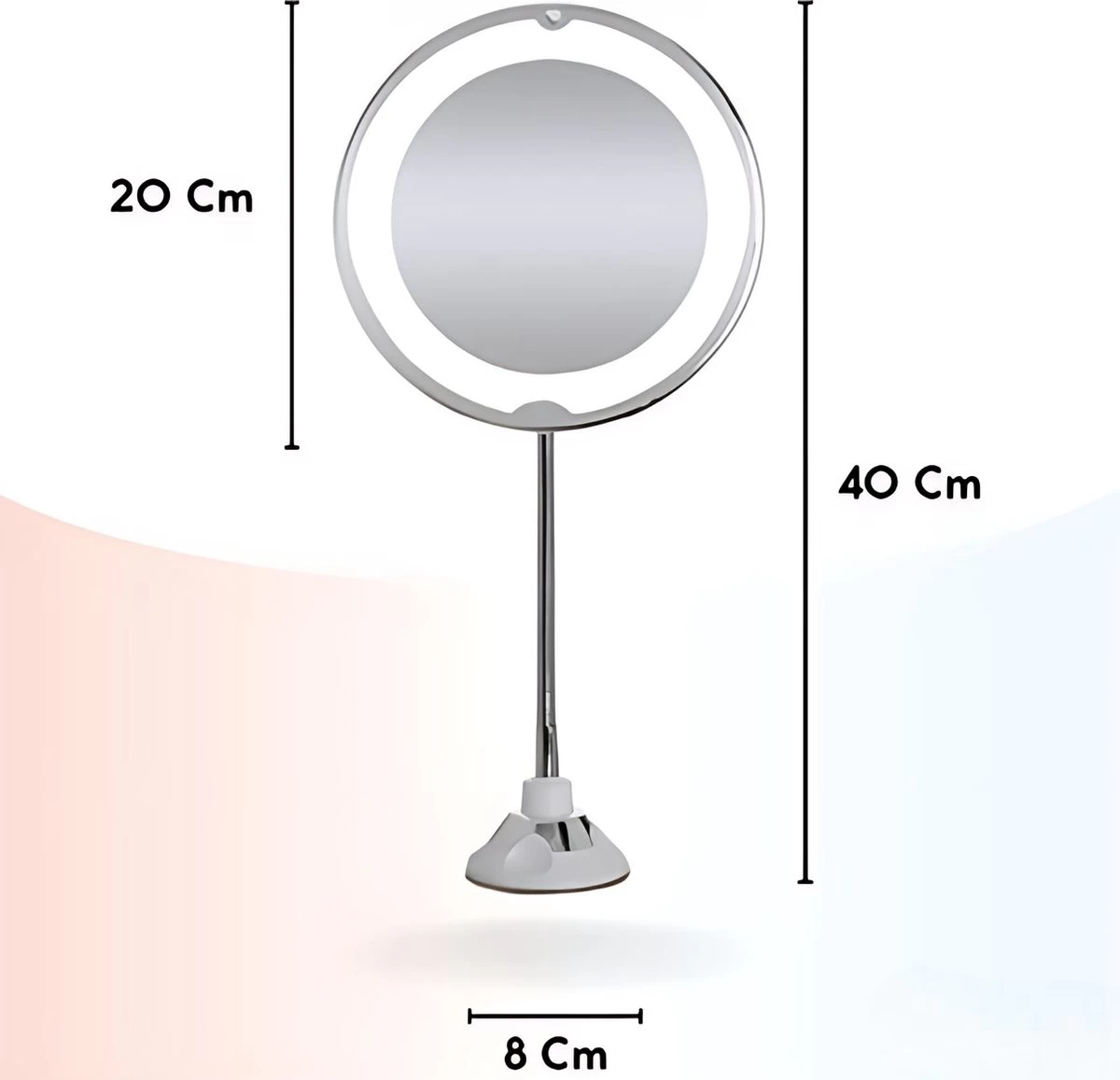 Make-Up Spiegel - 7X Vergroting - LED Licht - Make Up Spiegel Met Verlichting - Vergrootspiegel Met Zuignap - Exclusief Baterijen(Niet Ingegrepen 3AAA)3AAA - Afbeelding 3