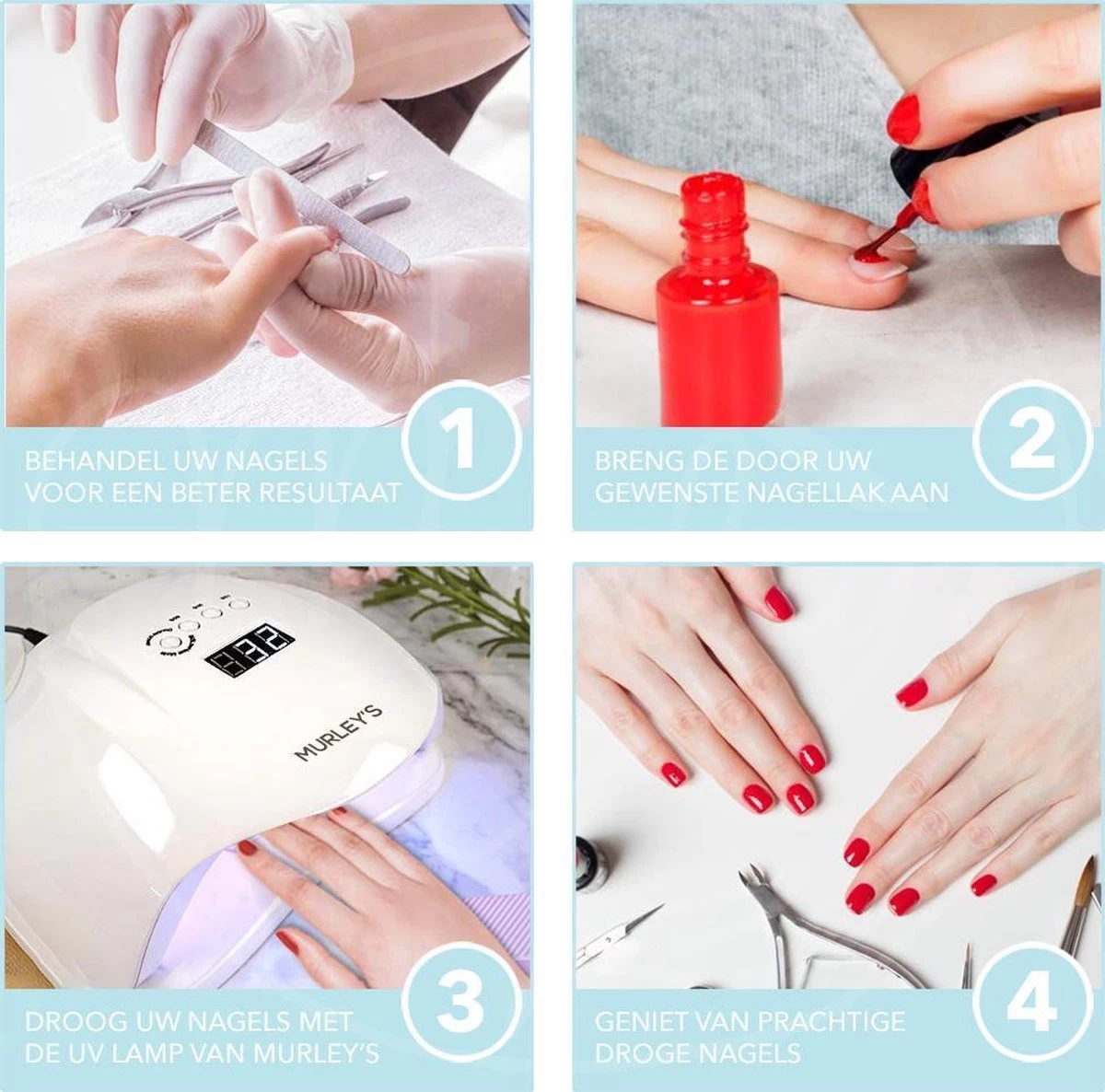 Murley’s Pro Dual Nagellamp Gellak Nageldroger - UV LED Nagel Lamp - 54 Watt - 36 LED’s - Afbeelding 3