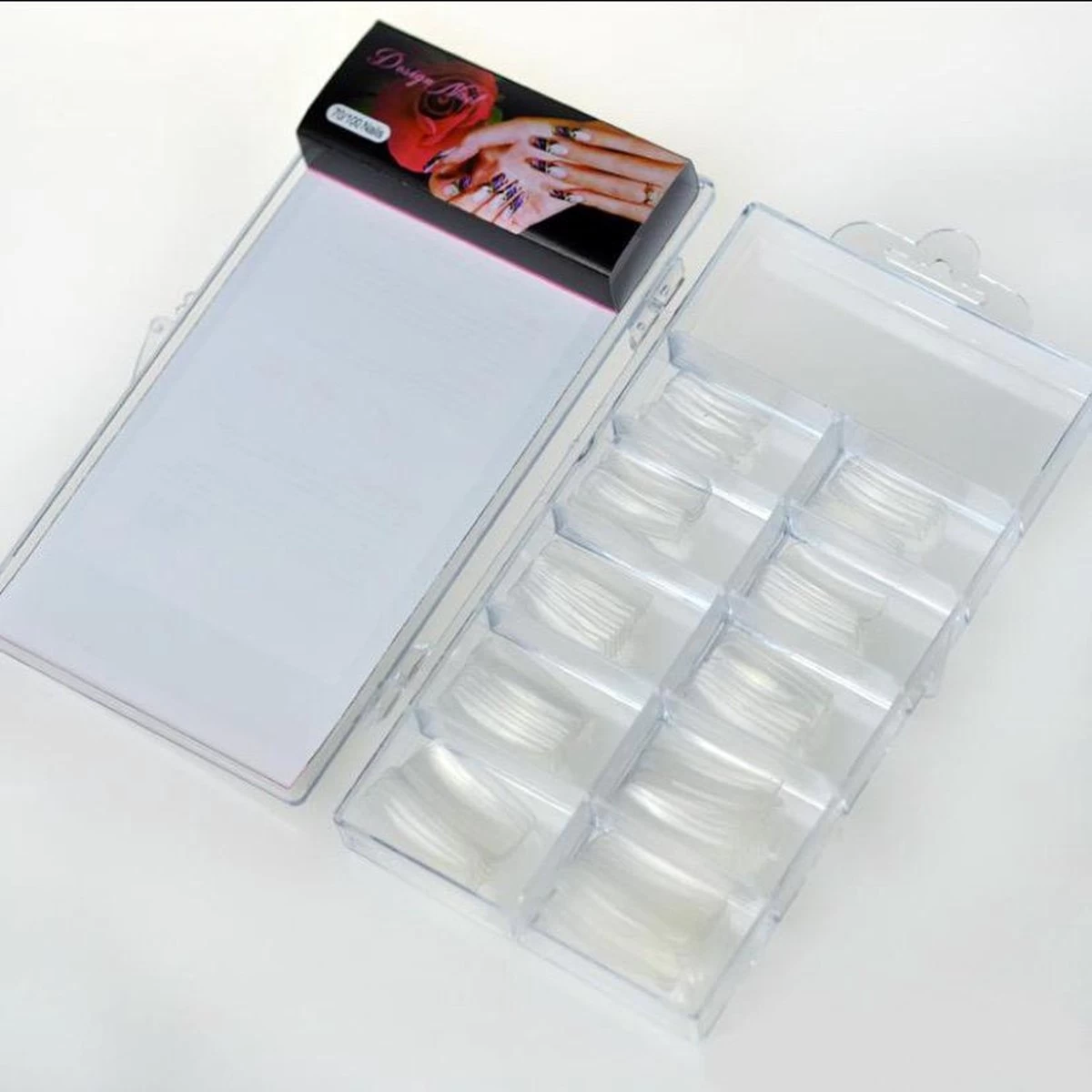 Merkloos Design Nail Nageltips Set - Transparant - 100 Stuks - Afbeelding 2