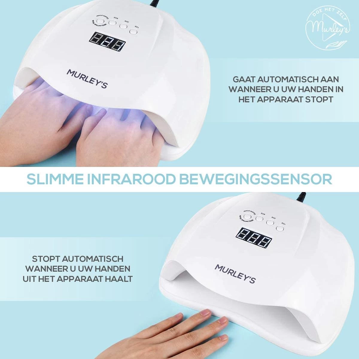 Murley’s Pro Dual Nagellamp Gellak Nageldroger - UV LED Nagel Lamp - 54 Watt - 36 LED’s - Afbeelding 5