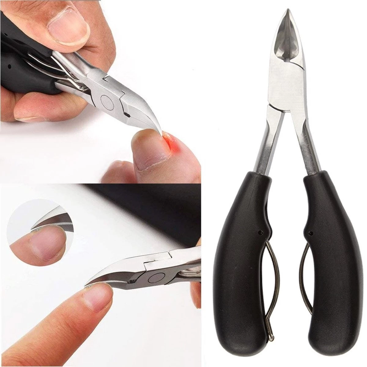 WVspecials® Professionele Zwarte Nagelschaar - Kalknagel Schaar - Ingegroeide Teennagel - Nageltang Groot -Nagelschaar Voor Harde Nagels - Teennagel - Nageltang - Nagelschaartje - Nagelschaar - Kalknagels - Schaar - Hand Verzorging - Nagelknipper - Afbeelding 2