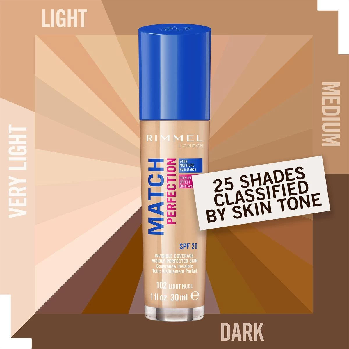 Rimmel London Match Perfection Foundation 102 Light Nude - Afbeelding 3