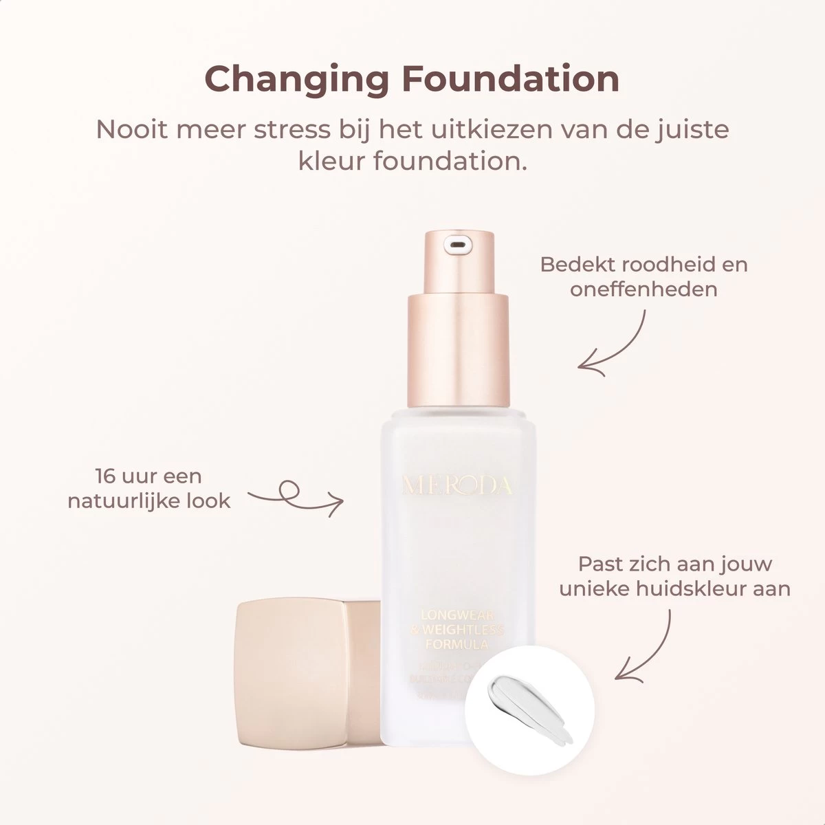 Meroda Changing Foundation - Kleurveranderende Foundation - 30ml - Afbeelding 5