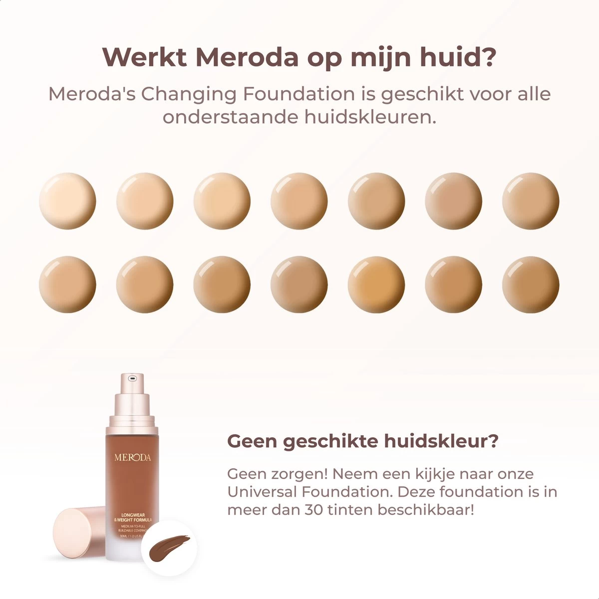 Meroda Changing Foundation - Kleurveranderende Foundation - 30ml - Afbeelding 8