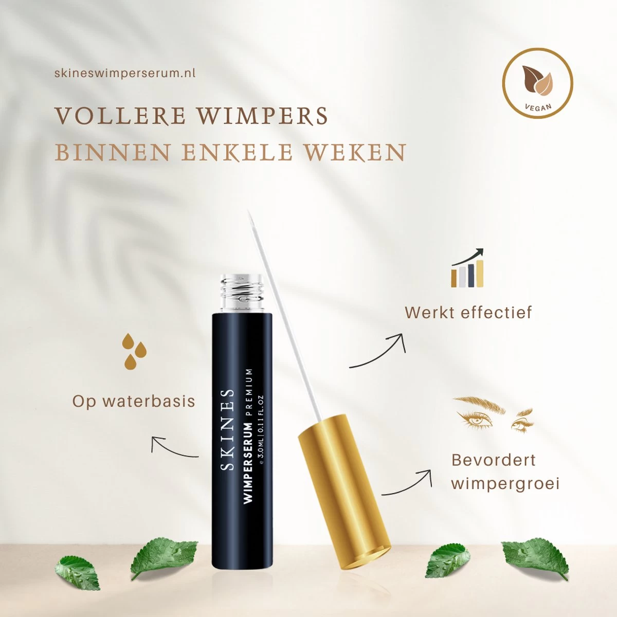 Skines® Wimperserum Premium – Eyelash Serum - Wenkbrauw Serum - Wimper Groei - 3ML - Afbeelding 9