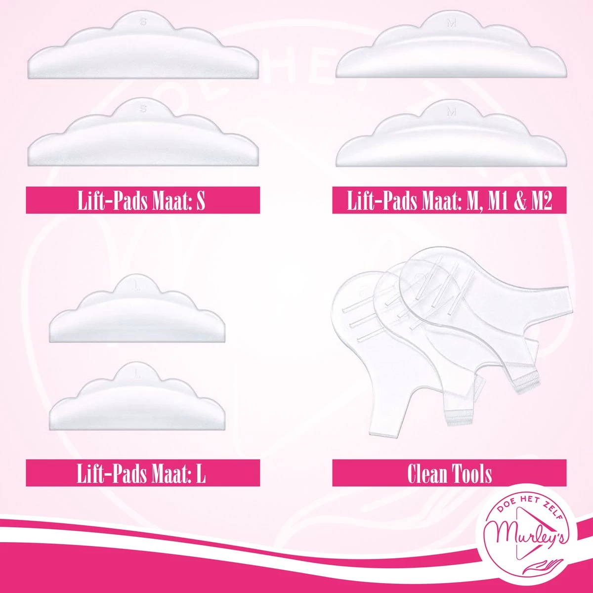 MURLEY'S Lashlift Set Met Wimperverf & Wenkbrauwverf, Met Zwarte Verf - Afbeelding 3