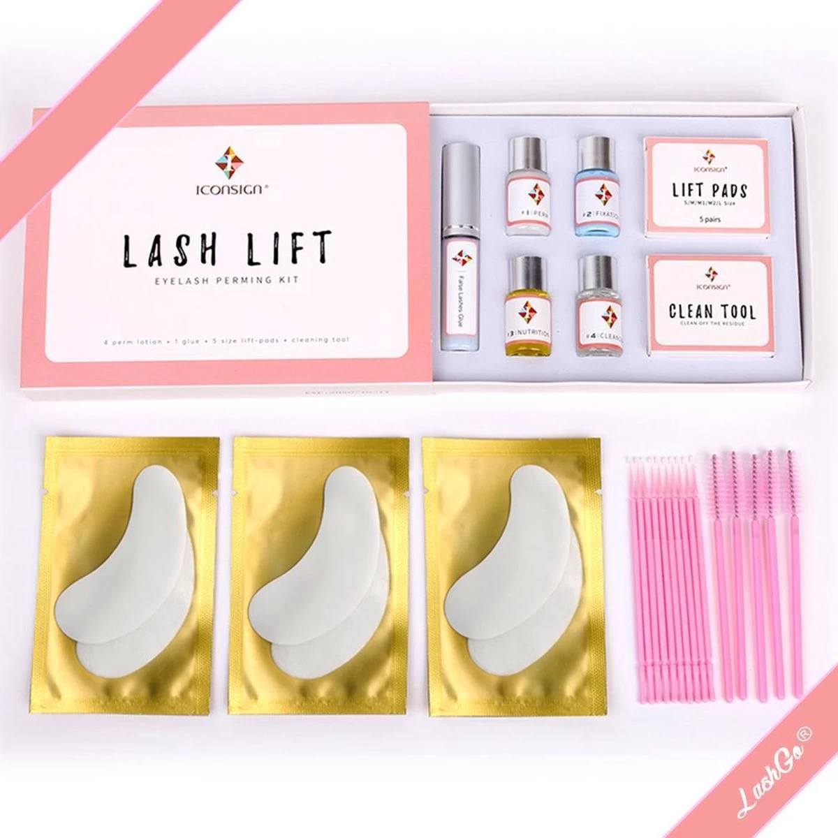 Iconsign® Wimperlifting Set / Lash Lift Kit - 25-Delige - Setje LashGo® Nep Wimpers Inbegrepen - Natuurlijk Wimper Krullen - Wimperliftingset - Afbeelding 2