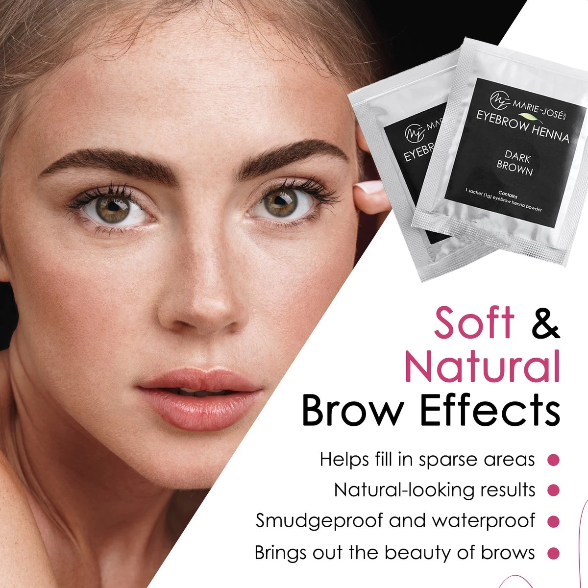 Marie-José & Co Henna Wenkbrauwverf Donkerbruin - Complete Henna Brows Kit - Tattoo Brow Set Voor 20 Paar Wenkbrauwen - Afbeelding 6