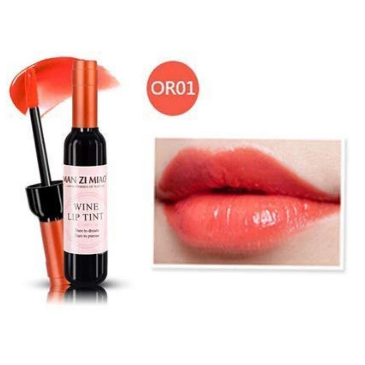 MAN ZI MIAO® Lippenstift - Wijn - Wine - Wijnfles - Lipgloss - Lipstick - Make Up - Rose - Chardonnay Orange - Wine Lip Tint - Afbeelding 2