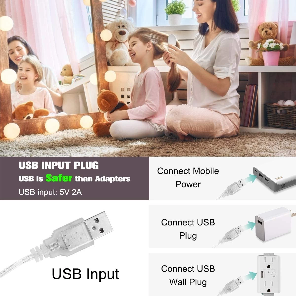 BOTC Hollywood Spiegellampen - 10 Led Spiegellampen Met 3 Lichtmodi En 10 Dimfunctie Voor Make-upspiegel - LUB90101 - Afbeelding 7