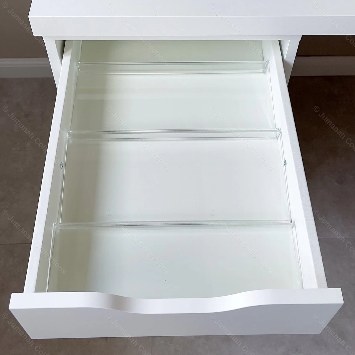 Jumanah® Collections "Sorted" Large Foundation Tray - Make Up Organizer - Ladeverdeler - Lade Organizer - Transparant - Acryl - Kunststof - Ikea Alex 5 Ladeblok - Afbeelding 2