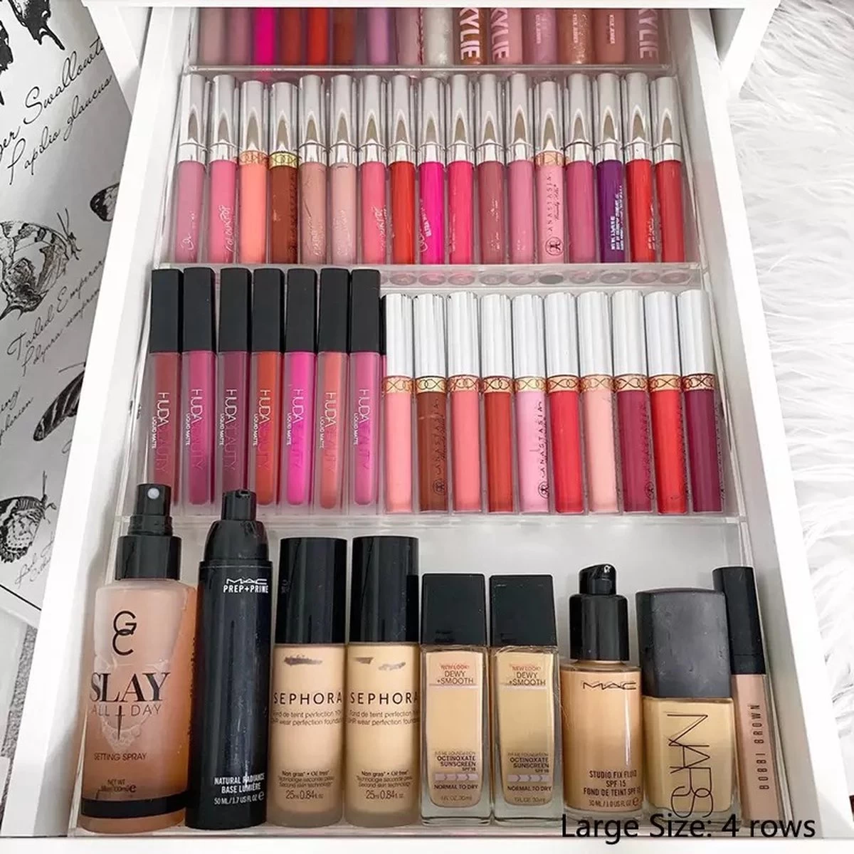 Jumanah® Collections "Sorted" Large Foundation Tray - Make Up Organizer - Ladeverdeler - Lade Organizer - Transparant - Acryl - Kunststof - Ikea Alex 5 Ladeblok - Afbeelding 6