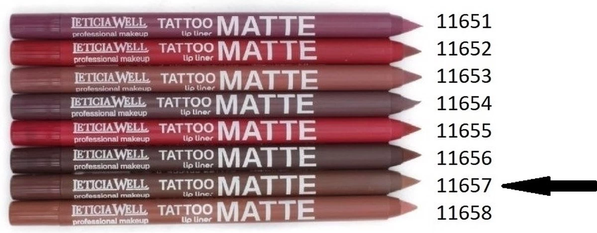 Leticia Well – Matte Tattoo Lippotlood / Lipliner – Bruin / Brown Sugar - Nummer 11657 - 1 Stuks