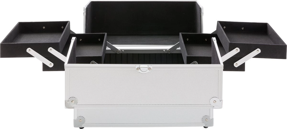 AREBOS Cosmetica Koffer - Beauty Case - Cosmetica Trolley - 15 L - Zilber - Afbeelding 8