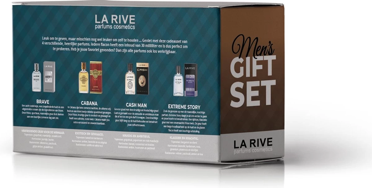La Rive Men's Perfume Geschenkset - 4 X 30ml Eau De Toilette - Afbeelding 3