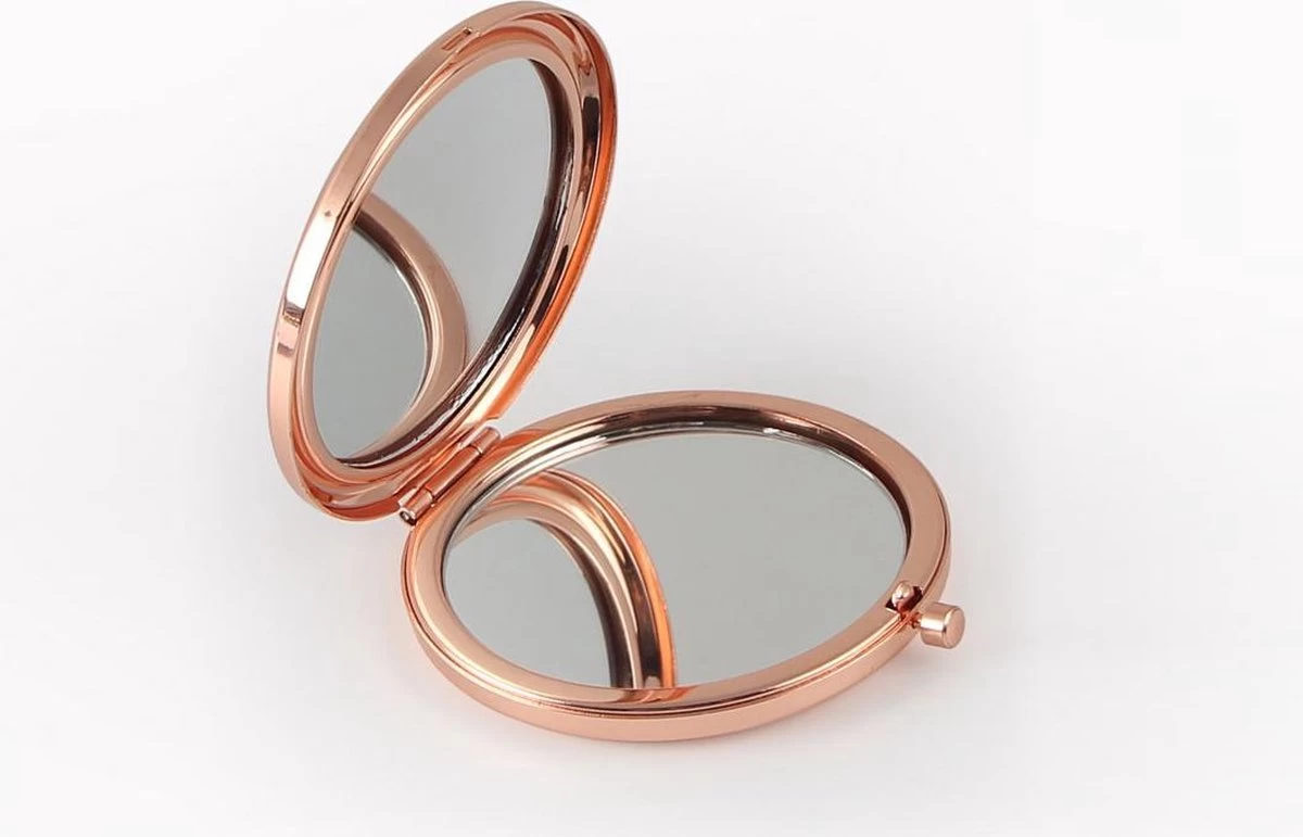 Merkloos Blossom Roségoud Make-up Spiegel | Compacte Zakspiegel Met Gepersonaliseerde Naam | Make Up Spiegel - Zakspiegel - Tas Spiegel - Hand Spiegel - Mini Spiegel - Kleine Spiegel - Afbeelding 3