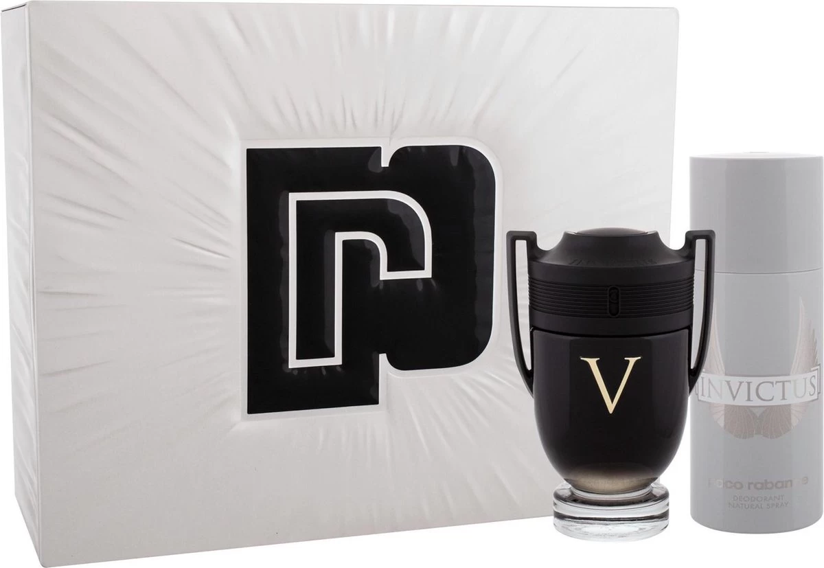 Paco Rabanne Invictus Victory Giftset -100 Ml Eau De Parfum Spray + 150 Ml Deodorant Spray - Cadeauset Voor Heren - Afbeelding 2