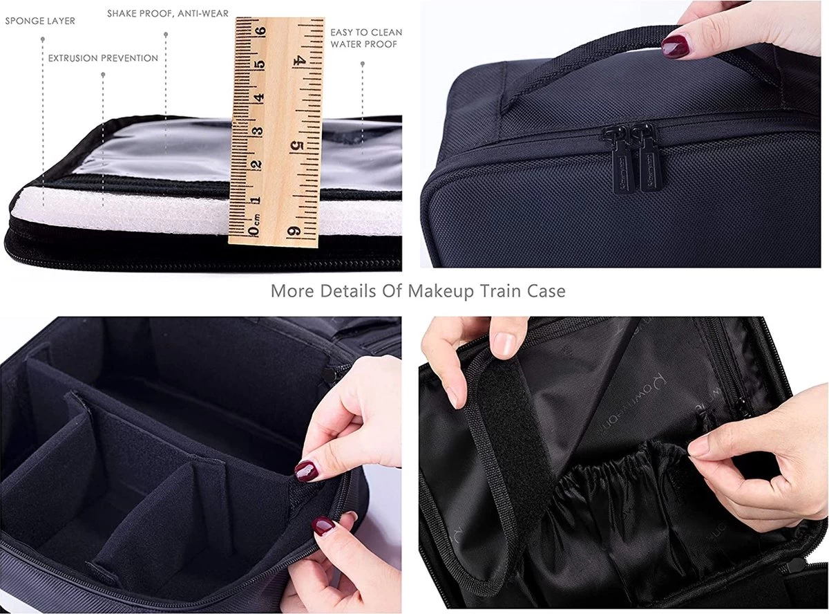 Make-up Koffer - Cosmetica Koffer - Visagie Opbergtas - Beauty Organizer Met Verstelbare Vakken - Roze - Afbeelding 2