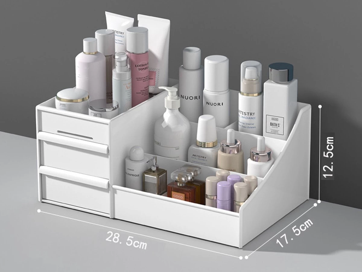 Make-Up Organizer - Cosmetica - Opbergdoos - Wit - Nagellak - Creme - Sieraden - Pennenbakje - Bureau - Organizers - Make Up - Afbeelding 5