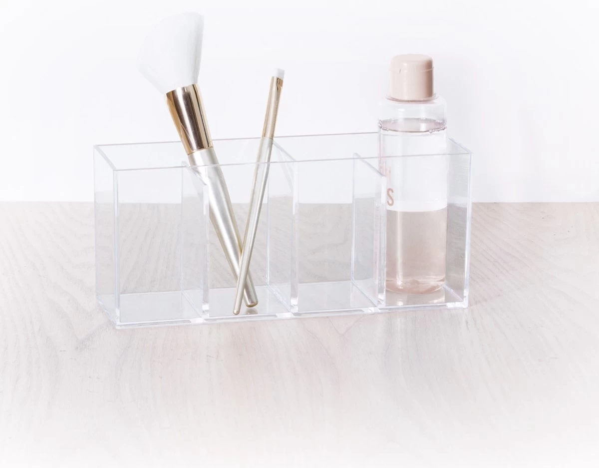 Five® Make-up Bakje 4 Vakken - Transparant - Sorteervakken