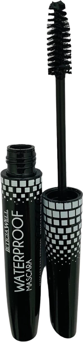 Leticia Well - Mascara Waterproof - Zwart - 1 Kunststof Flesje Met Borsteltje En 6 Ml. Inhoud