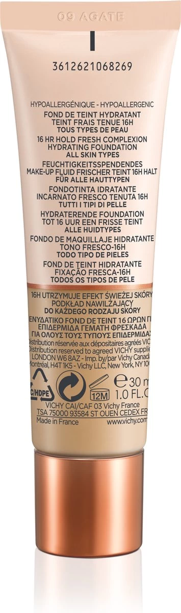 Vichy Minéralblend Foundation - 09 Agata - 30ML - Natuurlijke Dekking - Afbeelding 7