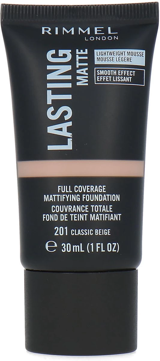 Rimmel London Lasting Matte Foundation - 201 Classic Beige - Afbeelding 7