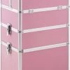 TecTake Cosmetica Koffer Met 3 Etages - Roze - Make-up Koffer