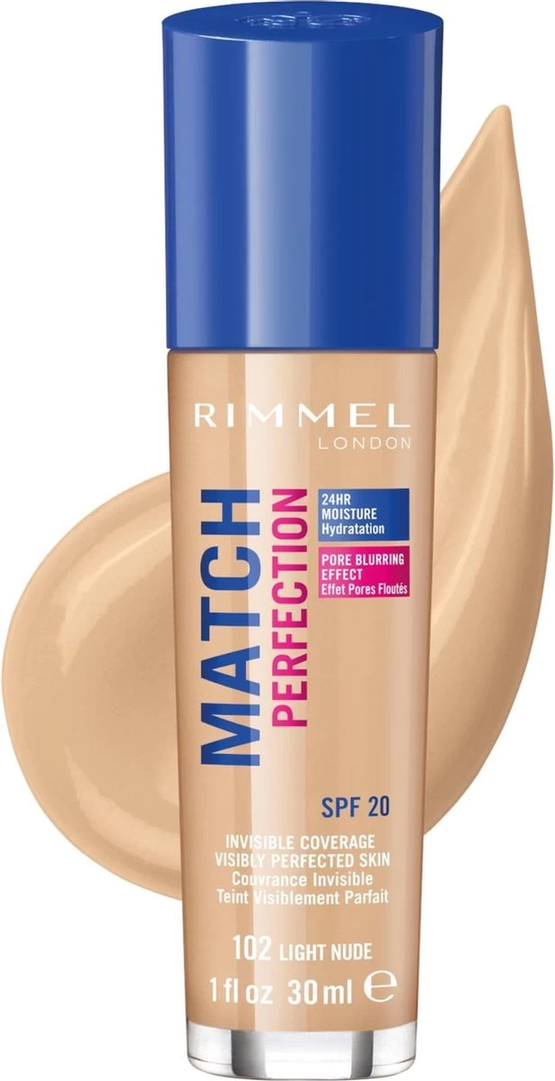 Rimmel London Match Perfection Foundation 102 Light Nude - Afbeelding 7