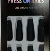 Merkloos Press On Nails - Nep Nagels – Zwart - Matte - Coffin - Manicure - Plak Nagels - Kunstnagels Nailart – Zelfklevend