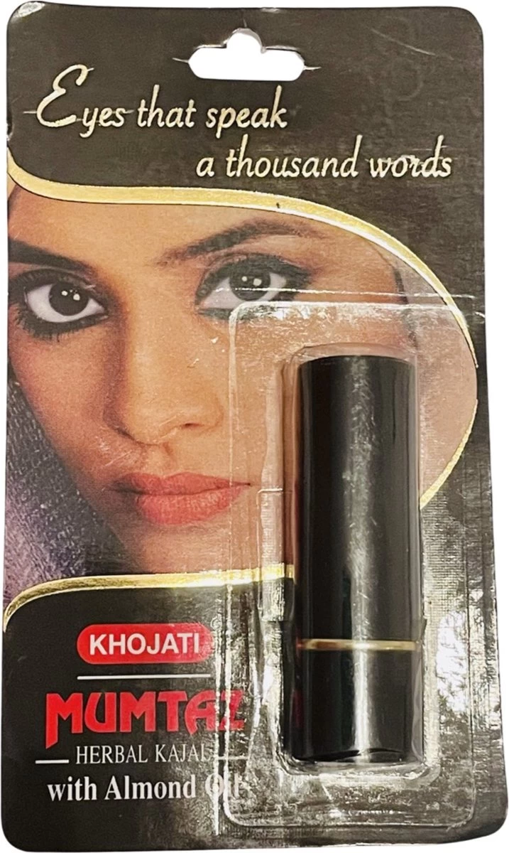 GoodUse Export Mumtaz Herbal Kajal Stick 1 Stuks - Zwarte Eyeliner - Kajal Oogpotlood Zwart - Make Up - Kohl Kajal - Gevoelige Ogen - Amandelolie - Natuurlijk - Afbeelding 3