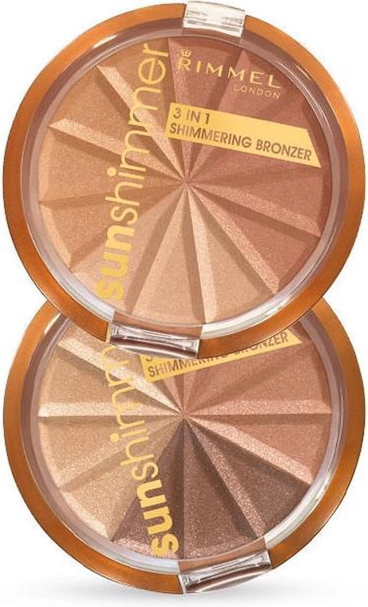 Rimmel London Rimmel - SunShimmer 3 In 1 Shimmering Bronzer Lustrous Powder 9.9 G 1 Gold Princess - - Afbeelding 5
